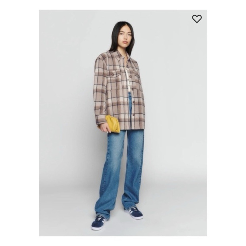 REFORMATION Ridley Wool Blend Plaid Shirt Jacket